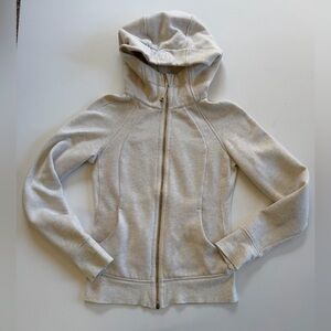 Lululemon Scuba Full Zip Heathered Light Ivory/Gold Size 4